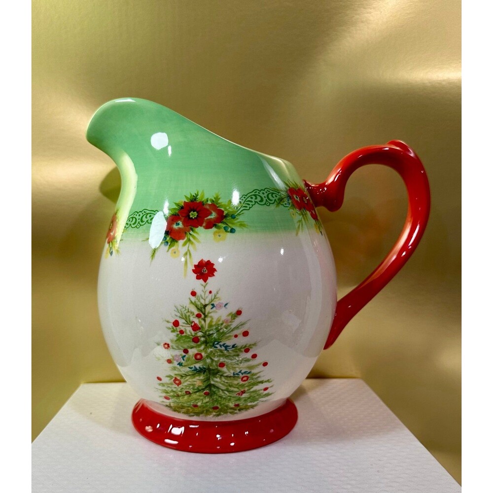 The Pioneer Woman Garland Holiday Cheer 2.9 Qt Stoneware Pitcher Christmas Tree